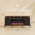 thumbnail image 2 of BELLEZE 68 Inch Fluted TV Stands with 36" Electric Fireplace, Modern Fluted Entertainment Center with Open Storage Shelves& Cabinets, Media Console TV Cabinet For Living Room Bedroom (Camel), 2 of 7