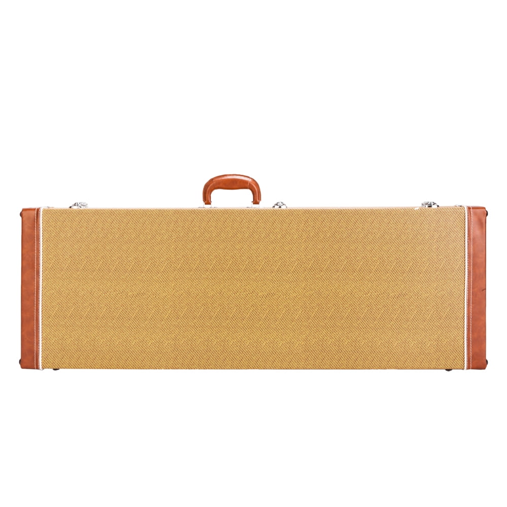 Electric Guitar Square Hard Case for GST GTL 170 SG and Burning fire Style Flat, Yellow
