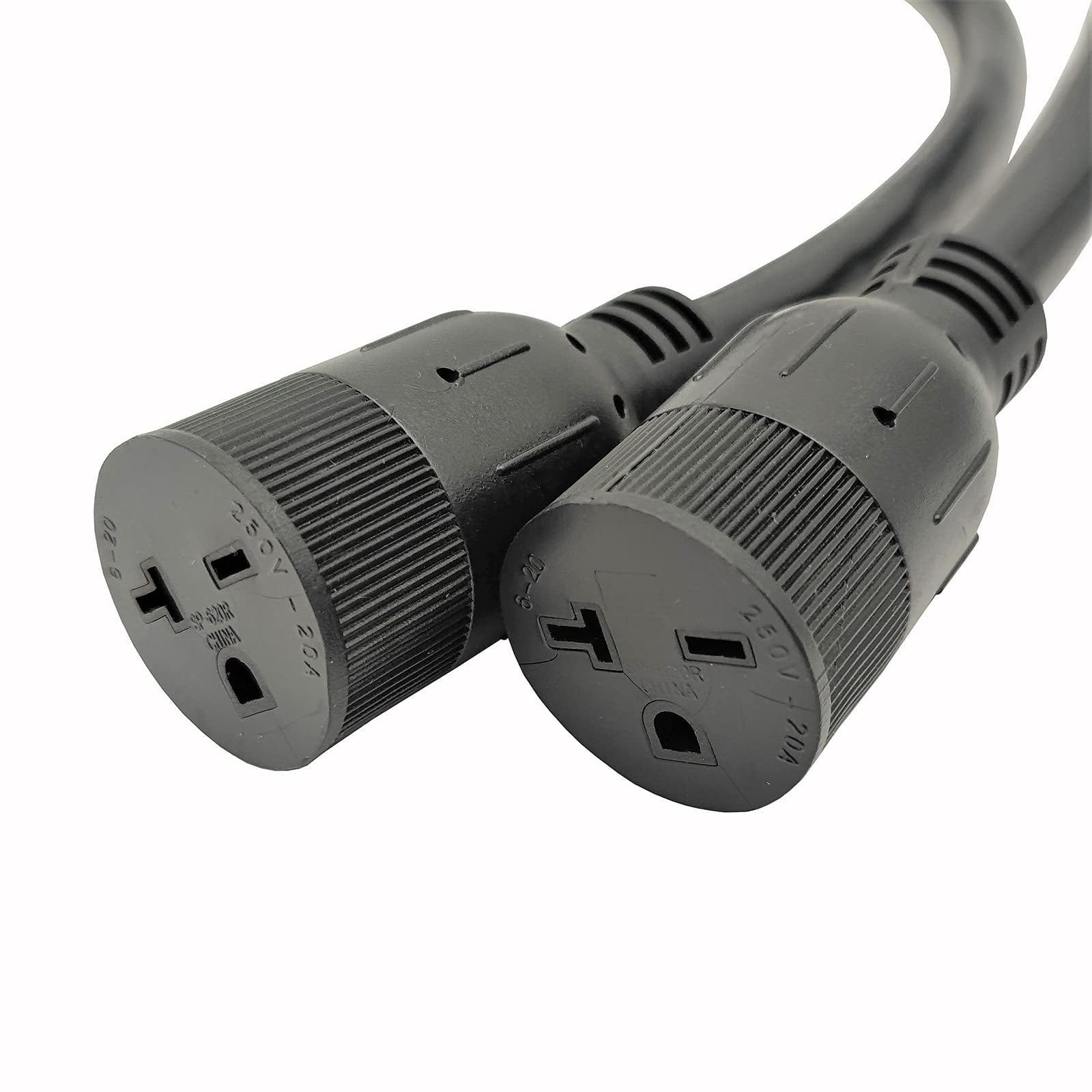 Parkworld 62589 3-Prong Range Splitter Cord, NEMA 10-50P to 6-20R (T-Blade Also for 6-15R) Dual Outlet (3 Feet)