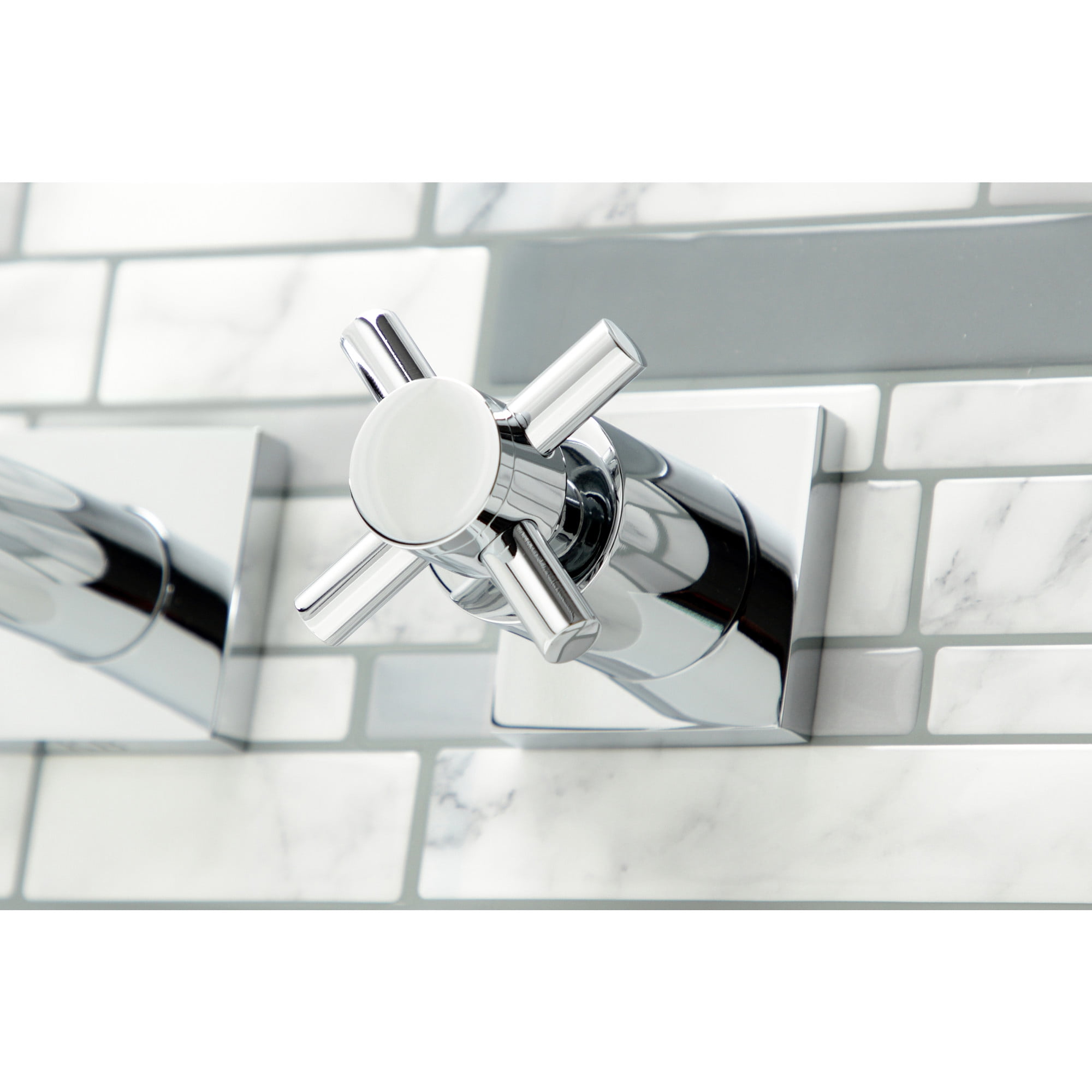 Kingston Brass KS6051DX Concord Two-Handle Wall Mount Roman Tub Faucet, Polished Chrome