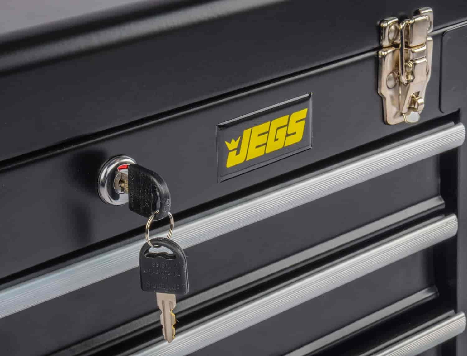 Buy JEGS 81400 Black 3 Drawer Professional Tool Box for Garage, Truck