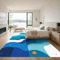 thumbnail image 3 of ODIKA 3'x5' Machine Washable Non-Slip Area Rug, Abstract Blue High Traffic Rug, Blue, 1070854, 3 of 7