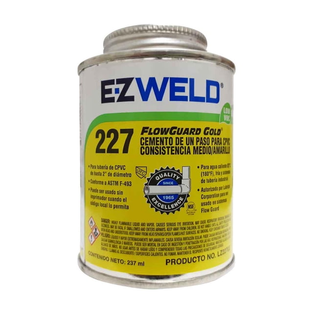 Pegamento Cemento CPVC Amarillo Lata 237ml 227 EZ WELD