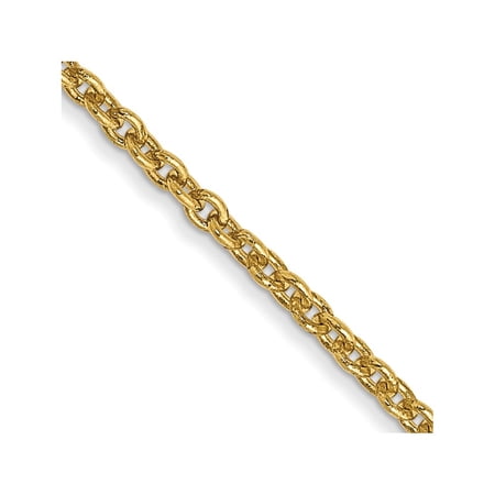 Diamond2Deal 14K Yellow Gold 1.4 mm Forzantine Cable Chain Necklace for Women 22"
