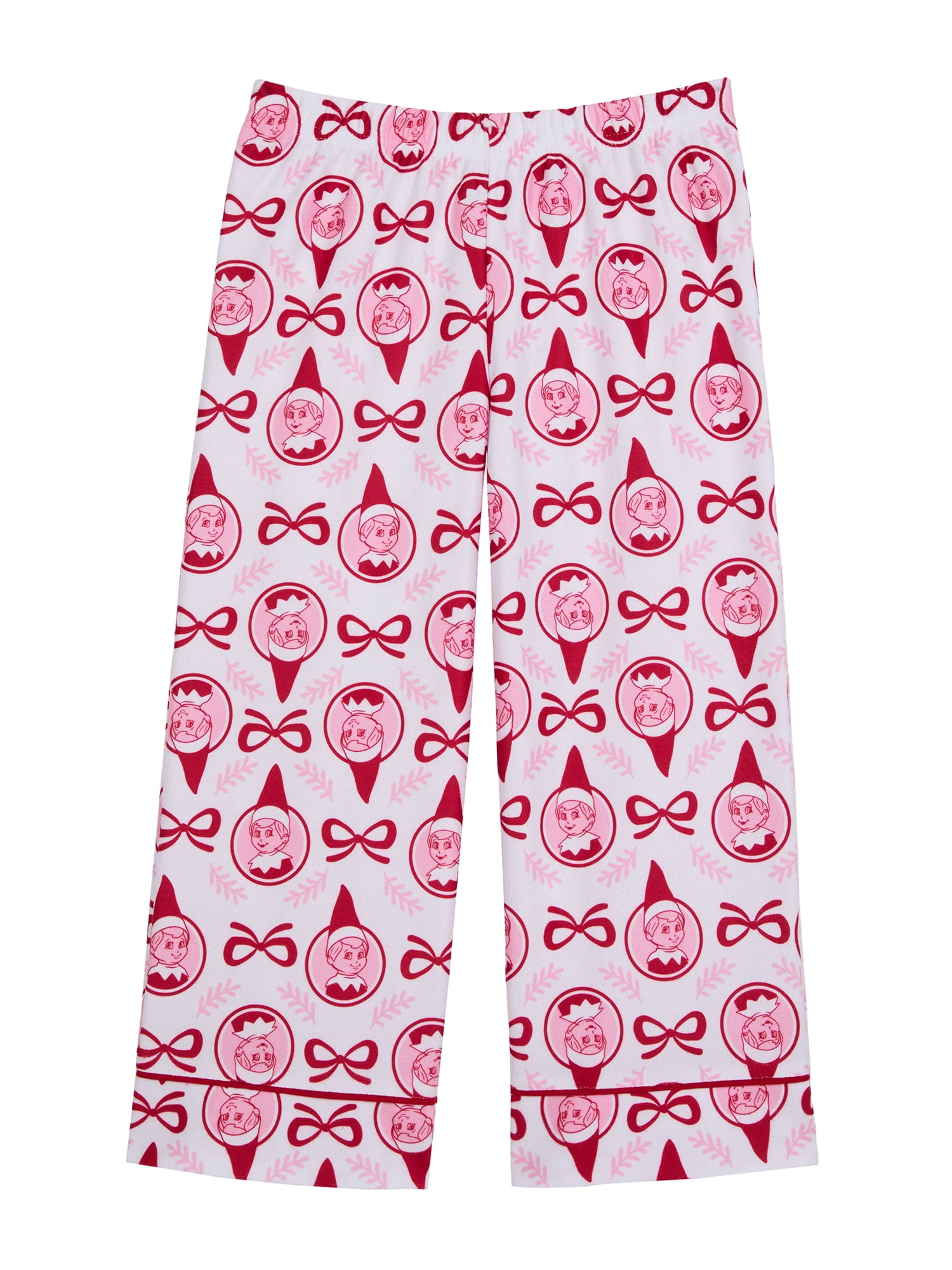 Elf on the Shelf Girls Button Front Top and Pant Pajama Set, 2-Piece, Sizes XS-L