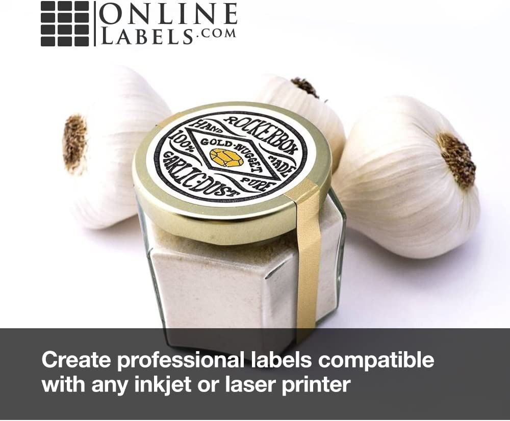 2 Inch Round Labels - Inkjet/Laser Printer - Online Labels - Canning/Mason Jar (100 Sheet Pack)