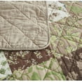 thumbnail image 6 of Chezmoi Collection Leilani 3-Piece Boho Washed Cotton Quilt Set Queen Size - Bohemian Quilted Bedding Brown Taupe Green White Floral Printed Patchwork Lightweight Bedspread Set for All Season, 6 of 8