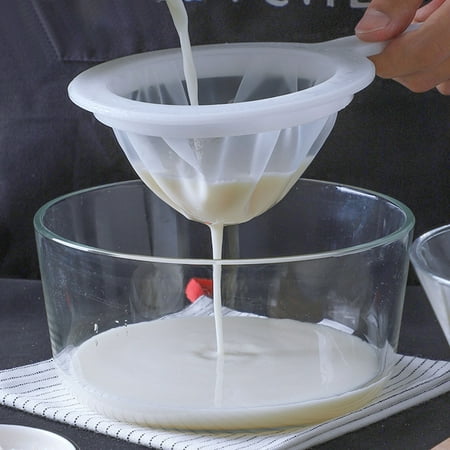 

Tiitstoy Kitchen Ultra-Fine Nylon Mesh Strainer Plastic Sieve Fine Mesh Filter Spoon for Soy Milk Coffee Milk Yogurt Juice Kefir Honey Wine (100/200/400 Mesh)