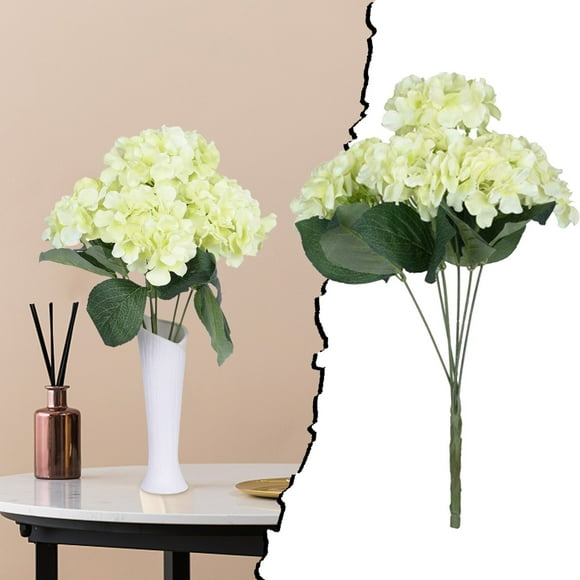6 Big Heads Hydrangeas Flowers Bridal Bouquet Silk Hydrangea Bunch For Wedding Party Garden Home Fall Centerpieces for Wedding Flower Bundle Hanging Flowers Berries Sweetheart Table Flowers Flower