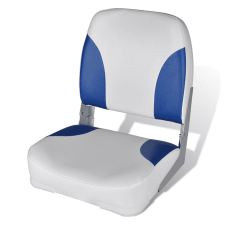 Foldable Seat - Foldable Boat Seat Backrest with Pillow - Blue-White