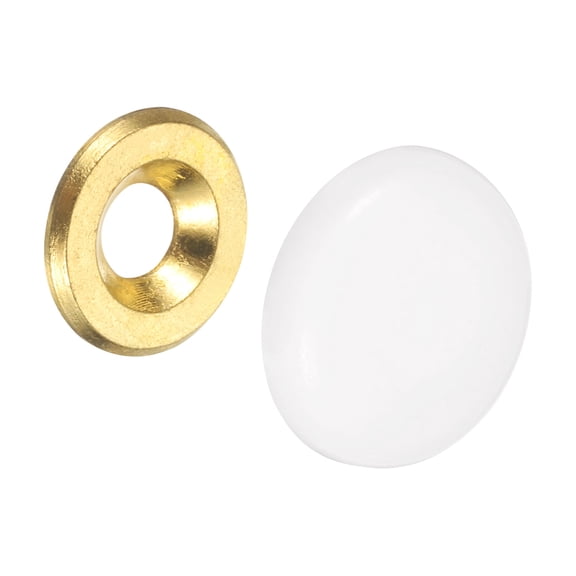 Uxcell 20 Pcs 16.8mm Decorative Caps Cover Nails, Zinc Alloy Screw Covers Caps, White