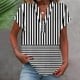 thumbnail image 2 of Vestidos Casuales Para Mujer, Blusas De Mujer De Moda Camiseta informal de manga corta con cuello en V y botones para mujer, 2 of 5