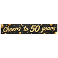 thumbnail image 2 of LUUFILx Black Background Golden Cheers to 50 Years Banner Party Decoration Backdrop, 2 of 7