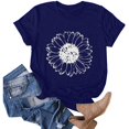 thumbnail image 3 of Women's Summer Sunflower T Shirt Cute Flower Graphic Loose Tees Crew Neck Short Sleeve Casual Tops, 3 of 7