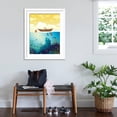 thumbnail image 3 of Art.com Vector Seascape - Wooden Boat on a Sunset Sky and Underwater Marine Life with School of Fish and Co Art Print by Natali Snailcat, White Frame Wall Art, 32" x 40", 3 of 5