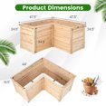 thumbnail image 4 of Canddidliike 24 Inch L-Shaped Wooden Raised Garden Bed with Open-Ended Base-Natural, Garden Bed Wooden Vegetables Growing Planter for Backyard/Patio/Gardener, 4 of 8