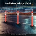 thumbnail image 2 of Costway 3 Pack Traffic Delineator Post Safety 45" Traffic Barrier with Reflective Strips, 2 of 10