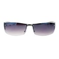 thumbnail image 2 of Half Rim Rimless Style Rectangular Sunglasses Classic Fashion UV400 Gunmetal, 2 of 4