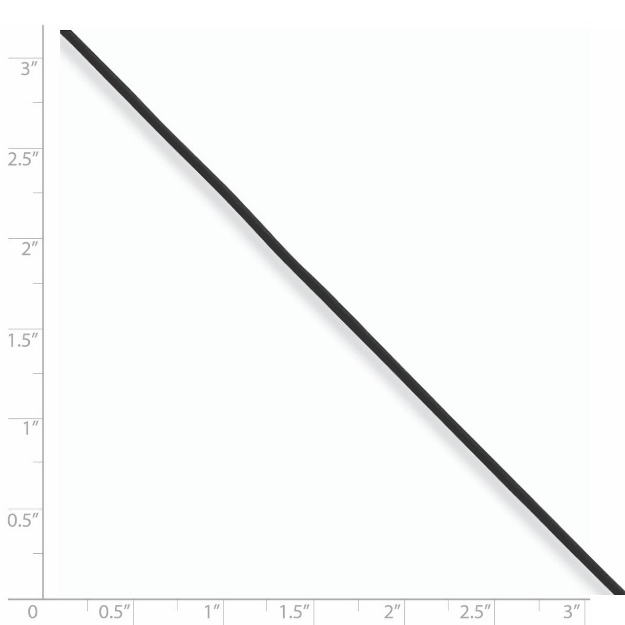 925 Sterling Silver 1.5mm Black Leather Cord Necklace 16 Inch