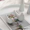 thumbnail image 5 of Uniquewise White Ceramic Bird Statue Gift & Decorative Accent for Living Room Bedroom Office Desktop Shelves Coffee Tables Cottage Spaces or Farmhouse Aesthetic Perfect for Minimalist Interiors, Large, 5 of 8