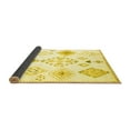thumbnail image 2 of Ahgly Company Indoor Square Solid Yellow Modern Area Rugs, 6' Square, 2 of 4