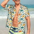 thumbnail image 3 of Haiem Dinosaurs and Tropical Leaves Printed Hawaiian Shirt for Men - Men’s Casual Beach Summer Shirts - Stretch Fabric with Modern Fit-3X-Large, 3 of 7