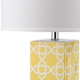 thumbnail image 5 of Safavieh Quatrefoil 15" Contemporary Ceramic Table Lamp, Yellow/White, Set of 2, 5 of 5