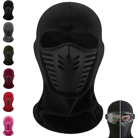 Winter Rider Warm Anti-Haze Balaclava, Fog-Free Winter Sport Balaclava, Fleece Lined Full Face Mask for Glasses, Skiing, Cycling, and Outdoor Sports