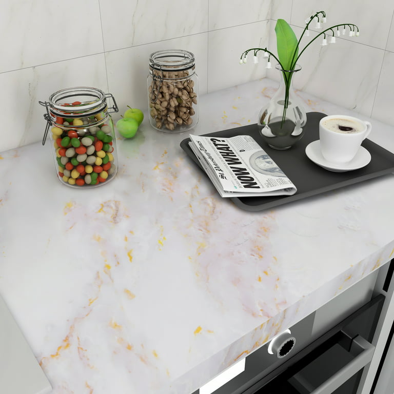 LaCheery White Marble Contact Paper for Countertops Self Adhesive