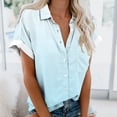 thumbnail image 1 of mfyjkho Tops Para Mujer, Blusa Informal De Manga Corta Con Botones Y Bolsillo Para Mujer, Cómoda Y A La Moda Tops De Tallas Grandes Xxxxl, 1 of 5