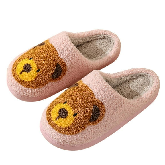 GERsome Womens Mens Fall Winter Plush Warm Slippers Cute Home Cotton Slipper