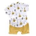 thumbnail image 7 of Toddler Baby Boy Summer Clothes Short Sleeve Button Down Shirt Shorts Set Floral Print Casual Outfits, 7 of 7