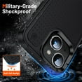 thumbnail image 2 of for iPhone 14 Back Case, Luxury Hybrid TPU + PC Shockproof Protective Slim Fit Lightweight Durable Anti-falling Thin Phone Case Cover for iPhone 14, Black, 2 of 8
