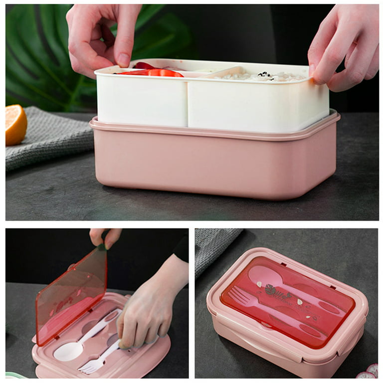 3 Layers Plastic Lunch Box Set For Office Workers, Microwave Safe