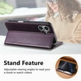 thumbnail image 2 of Allytechgroup Wallet Case for Apple iPhone 15 Pro Max, Rugged TPU Faux Leather Flip Cover with Shock-Absorbent Protection, Card & Cash Slots, Stand Holder, Anti-Scratch Wrist Strap Design, Purple, 2 of 12