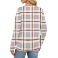 thumbnail image 4 of Nokdvo Sweatshirt Women Fall Winter Plaid Crew Neck Pullover Long Sleeve Casual Loose Fit T Shirts,Beige M, 4 of 5