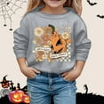 thumbnail image 2 of oqasdz Halloween Girls Casual Printed Round Neck Long Sleeve Sweatshirt for Toddlers Kids Soft Comfortable Hoodless Sweat Shirts Size 4 Y-5 Y, 2 of 4