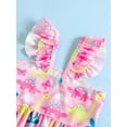 thumbnail image 6 of Biekopu Toddler Girls Summer 2PCS Outfit Sets,Ruffle Sleeve Dinosaur Print Swimwear Tops + High Waist PP Shorts, 6 of 9