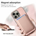 thumbnail image 5 of Allytech 2 in 1 Detachable Wallet Case for iPhone 12, [Thin & Light] [Compatible with MagSafe] Luxury PU Leather Card Holder Soft Bumper Shockproof Anti-Scratch Magnetic Case, Pink, 5 of 11