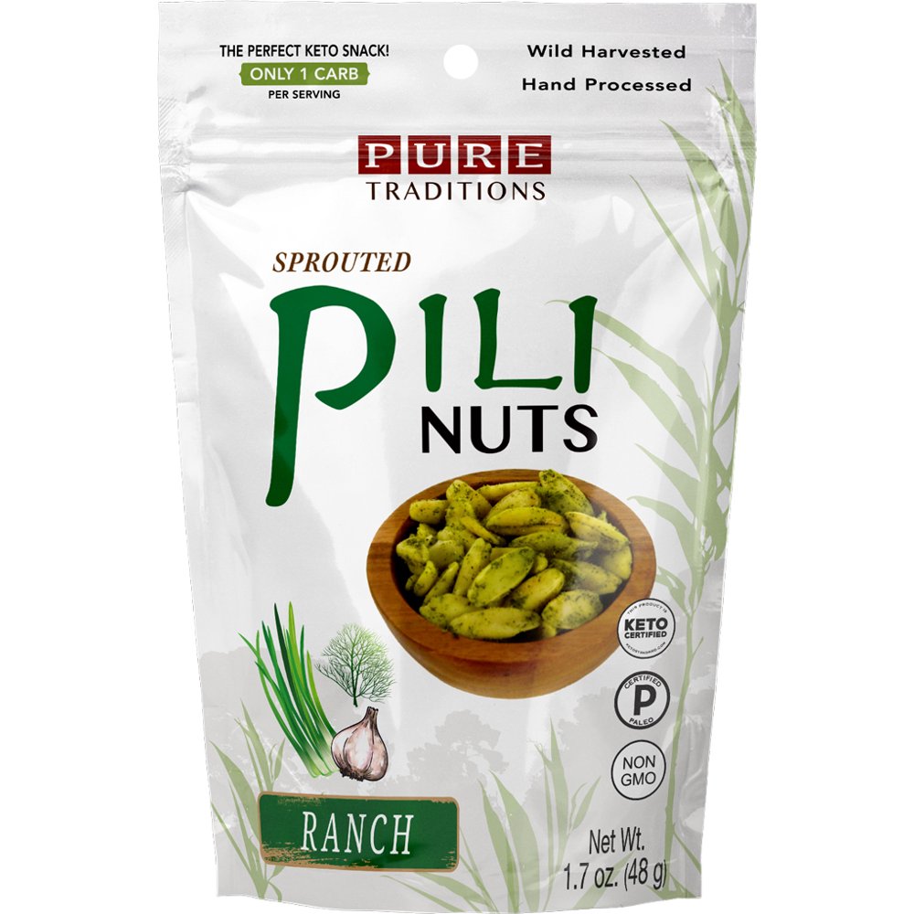 Sprouted Pili Nuts, Certified Paleo and Keto (Ranch, 1.7 oz) Walmart