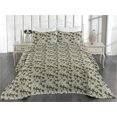 thumbnail image 2 of Ambesonne Spring Quilted Bedspread Set 3 Pcs, Hopeful Pastel Motif Flowers, Queen, Sage Green and Blush, 2 of 4