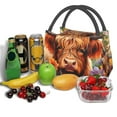 thumbnail image 3 of Easygdp Countryside Colorful Floral Cow Bolsa de Almuerzo Insulada Reutilizable, Bolsa de Mano y Bandolera para Oficina, Trabajo, Viajes, 3 of 6