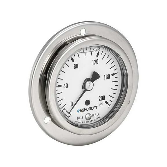Ashcroft Panel Mount Pressure Gauge 632008SL02B200#