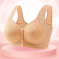 thumbnail image 4 of Brown Push Up Bras for Women Lace Front Button Shaping Cup Adjustable Shoulder Strap Large Size Bra, 4 of 5