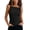 Black, variant on Women's Twist Strap Tank Top Slim Fit Ruched Sleeveless Cami Asymmetrical Trim Y2K Going Out Top for Summer​