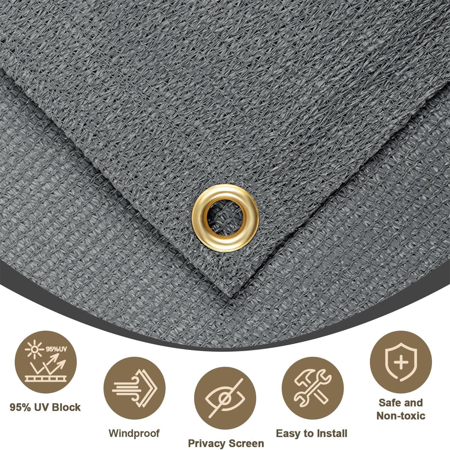 LOVE STORY 8' x 8' Sun Shade Cloth with Grommets 95% UV Protection Pergola Shade Cover for Outdoor, Dark Gray