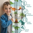 thumbnail image 3 of Blackout Kids Curtains,LightBlue Cartoon Dinosaurs Volcanoes Palms Patter Childrens Insulated Curtains Set Of 2,Bedroom Essentials,Toddler Room Decor 52"x84", 3 of 5