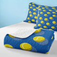 thumbnail image 4 of Manfei Boys Tennis Twin Quilt Set, Sport Twin Coverlet Set, Blue Yellow, Navy Reversible 2-Piece, 1 Bedspread and 1 Pillowcase, 4 of 7