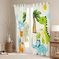 thumbnail image 3 of Castle Fairy Cartoon Dino Dinosaur Black Out Curtains for Child Preppy,Jungle Animal Curtains Pack Of 2 (42X63 Each),Geometric Stripes Bedroom Curtains,Breathable Home Decor, 3 of 6