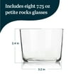 thumbnail image 3 of Libbey Café Petite Rocks Glasses Set of 8, Dishwasher Safe Old Fashioned Cocktail Glasses, Highball Glass Set for Casual Gatherings, Dinner Parties, 3 of 6